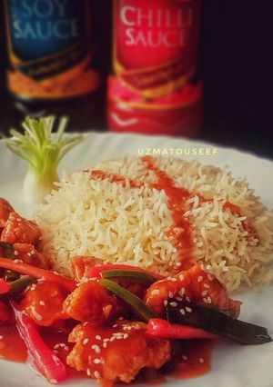 A picture of Sesame chilli chicken.