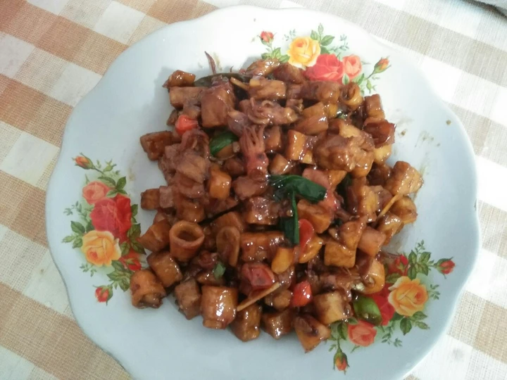 Langkah Gampang Membikin Resep  Tumis cumi asin mix tempe yang Sempurna, Enak Banget