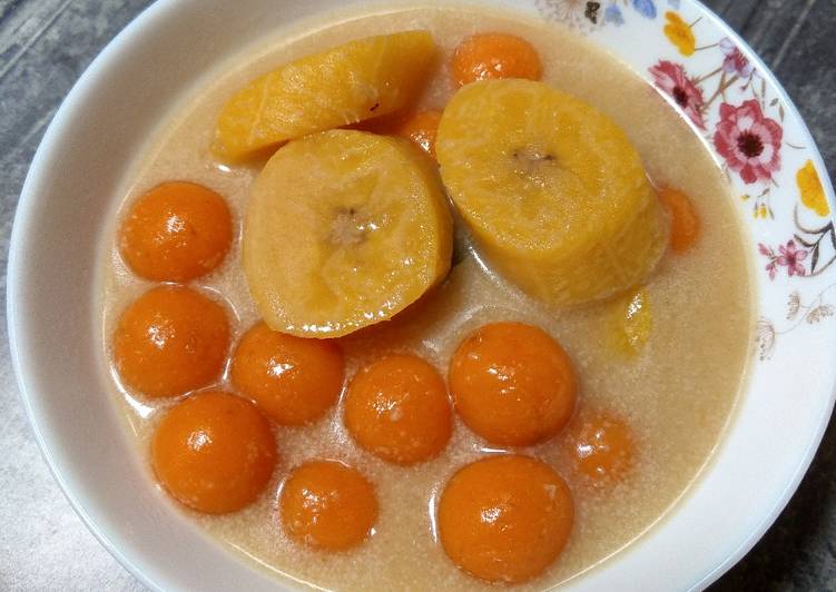 Resep Populer Kolak pisang biji salak Mantul Banget