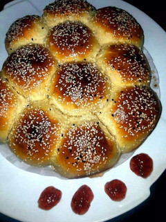 عکسی از دستور نان پنبه ای لونه زنبوری