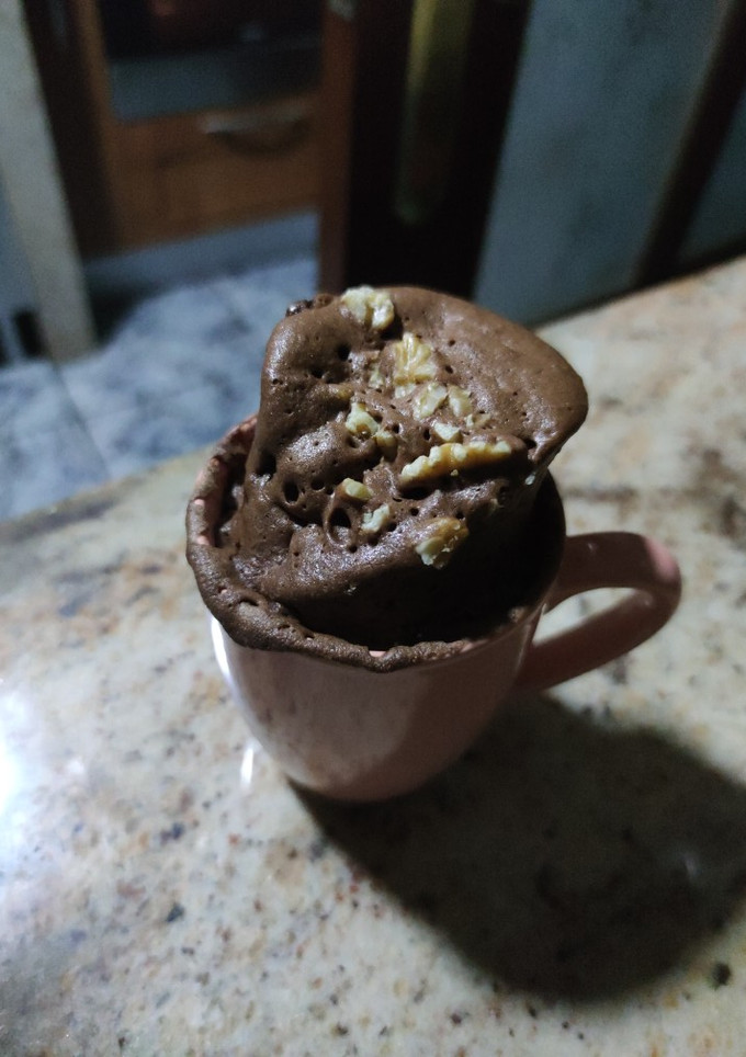Una foto de Bizcocho en taza de nutella