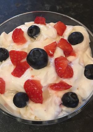 A picture of Sugar free fruit srikhand.