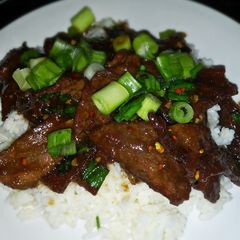 A picture of Mongolian beef.