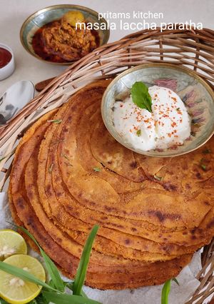 मसाला लच्छा पराठा रेसिपी मुख्य फोटो