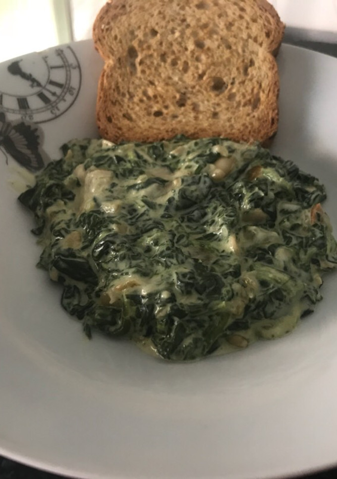 Una foto de Espinacas a la crema