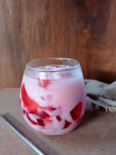 Foto resep Ice jelly milk strawberry