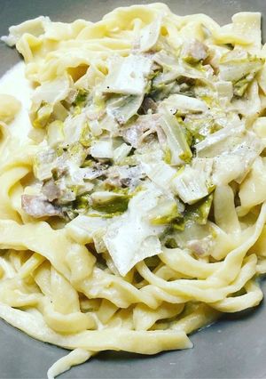Une photo de Tagliatelles à la crème et endives