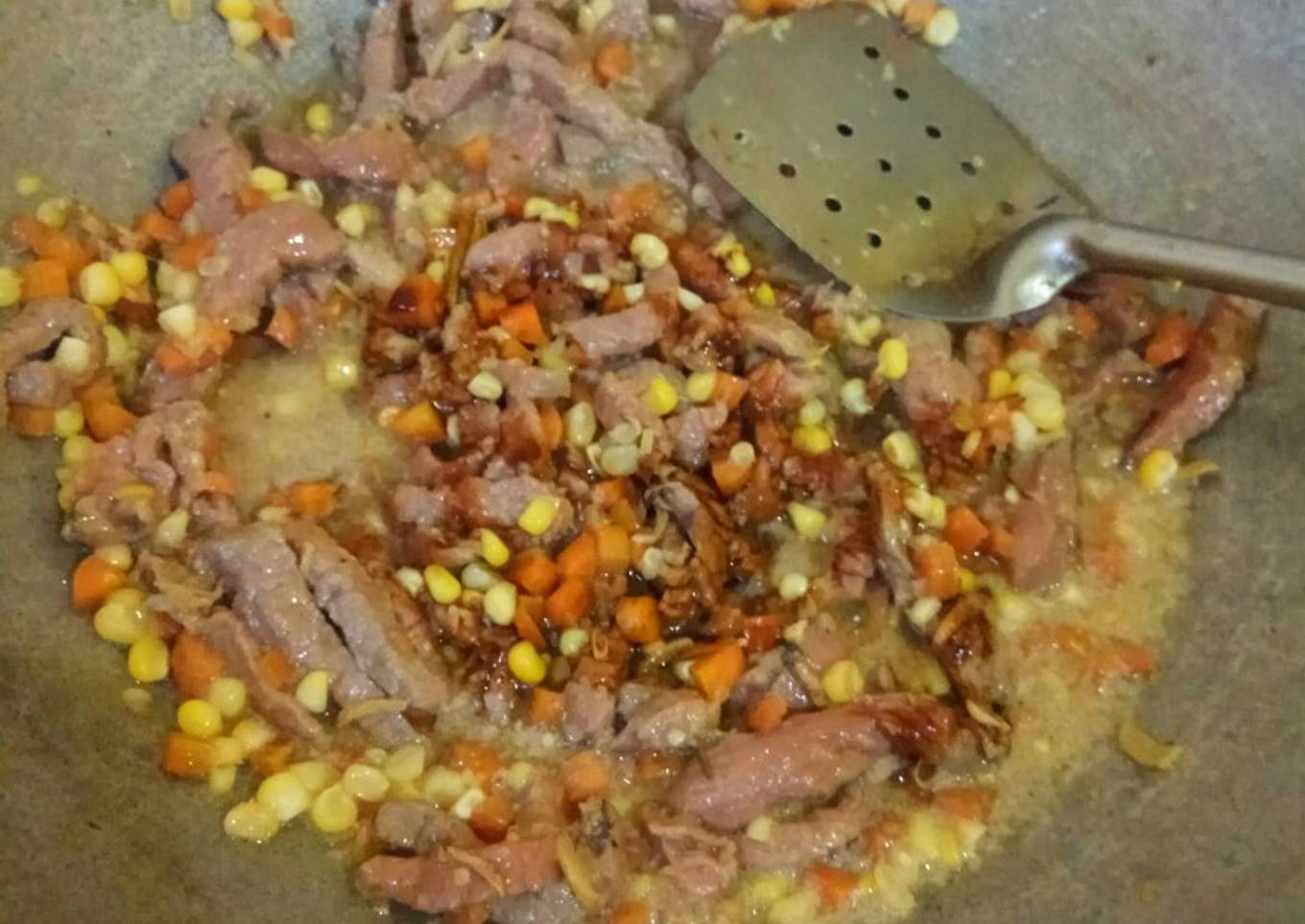 Tumis jagung sapi