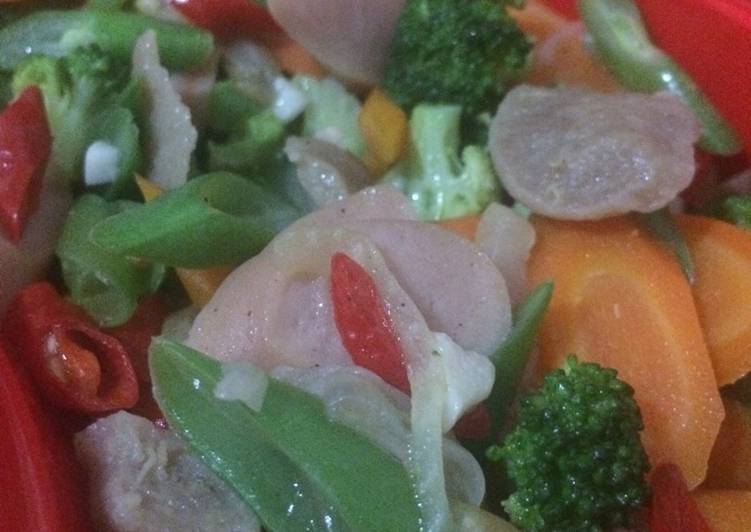 Bahan meracik Tumis Sayur Sosis&amp;Bakso, Enak Banget