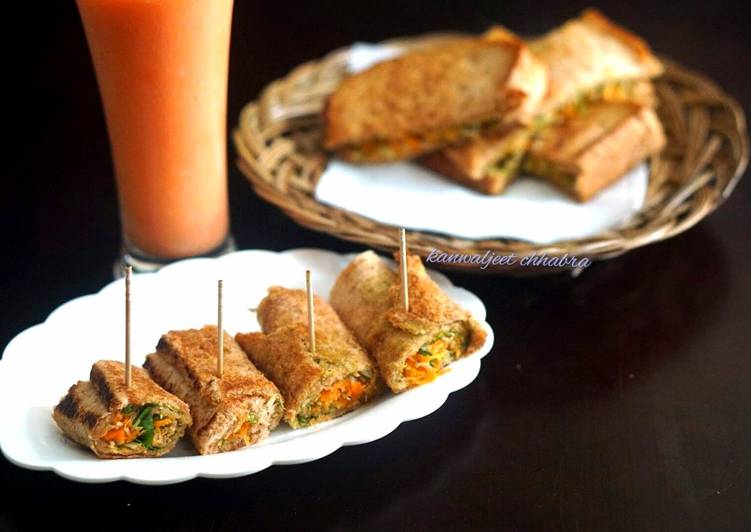 Recipe of Any-night-of-the-week Carrot vermicelli stuffed sandwich roll