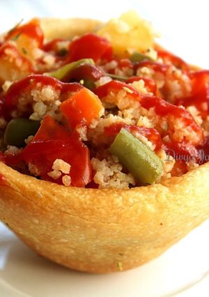 A picture of Millet Stew in Multigrain Bread Bowls.