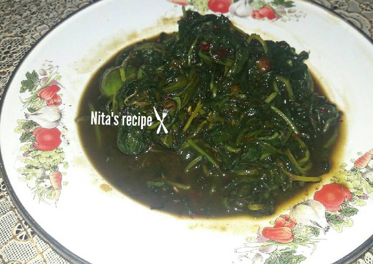 Resep Kangkung bumbu rujak | Cara Mengolah Kangkung bumbu rujak Yang Menggugah Selera