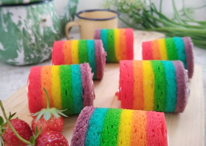 Langkah Mudah untuk Menyiapkan Mini Rainbow Rollcake, Sempurna