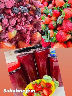 صورة لوصفة Strawberry, blackberry and raspberry jamمربى كوكتيل التوت والعليق والفراوله🍓🍒🍓🫐