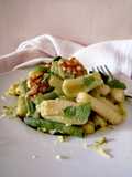 Maccheroncini al Ferretto with Green Bean, Mint, and Walnut Pesto