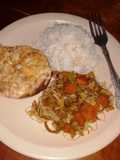 Berenjena rellena y chop suey de vegetales....🇸🇻