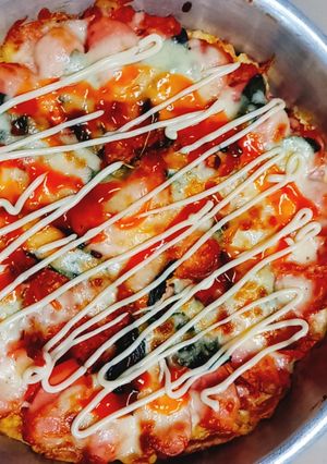 Hình của món Làm pizza bằng bánh mì sandwich.