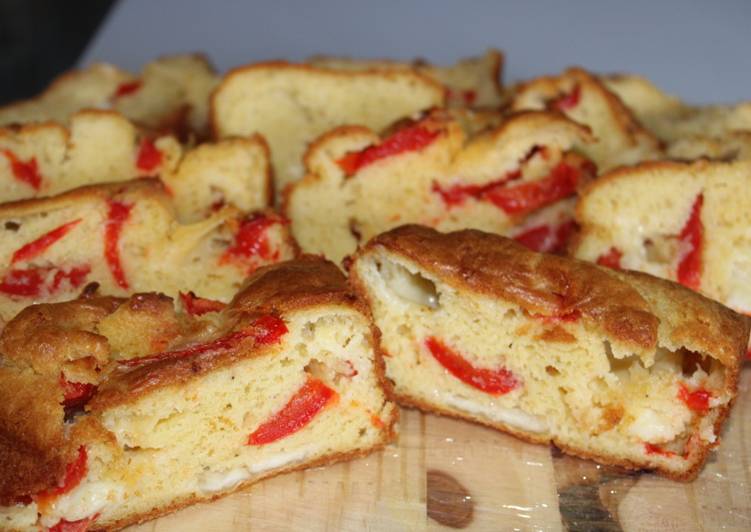 Manière simple pour faire Super rapide Fait maison Cake poivron mozzarella