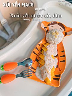 Hình của món XÔI YẾN MẠCH ăn kèm XOÀI NƯỚC CỐT DỪA.