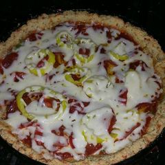 A picture of Chicago-style Deep-Dish Pepperoni Pizza.