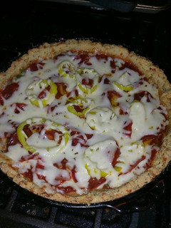 A picture of Chicago-style Deep-Dish Pepperoni Pizza.