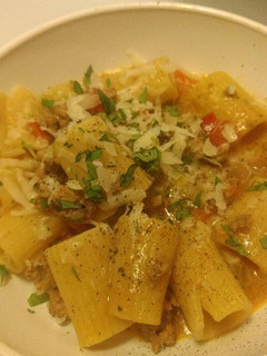 A picture of Scain's Rigatoni Bolognese.