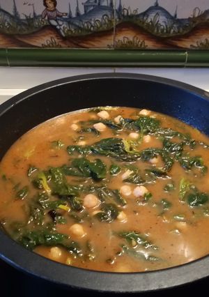 Una foto de Espinacas con garbanzos