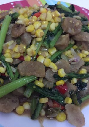Foto resep Tumis bakso jagung sayur