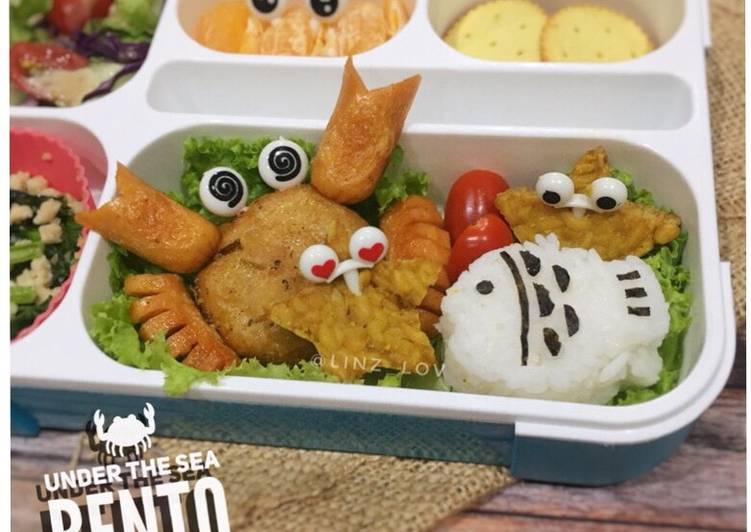 Cara Memasak Cepat Bento Under the SEA - ide bento bekal anak - bento ikan - crab bento Gurih Mantul