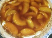 A picture of peach no bake cheesecake