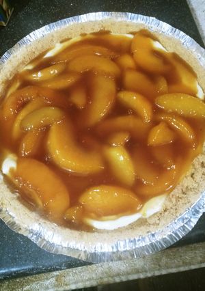 A picture of Fried Peach No-Bake Cheesecake.
