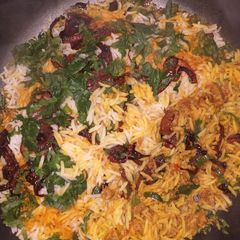 Minced meat biryani rice A picture of Minced meat biryani rice.