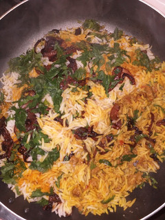 A picture of Minced meat biryani rice.