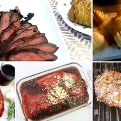 Grilled Wagyu Beef Flat Iron Steak with Yukon Gold Hasselback Potatoes A picture of Grilled Wagyu Beef Flat Iron Steak with Yukon Gold Hasselback Potatoes.