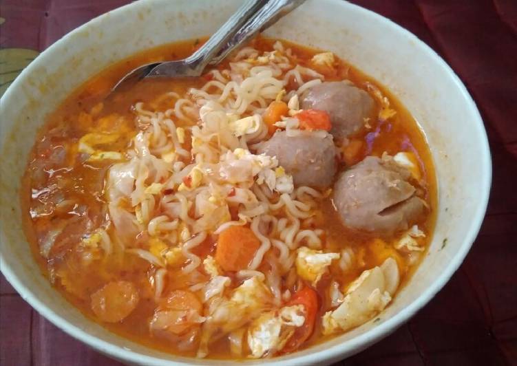 Resep Mie tek tek bon cabe ala busui, Enak Banget