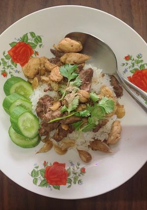 รูปของ ไก่กับตับผัดกระเทียมพริกไทย