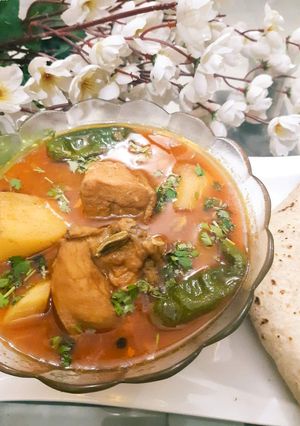 A picture of Aloo Chicken Salan.