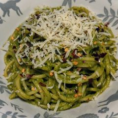 A picture of Spinach and Tomato Cream Pasta.