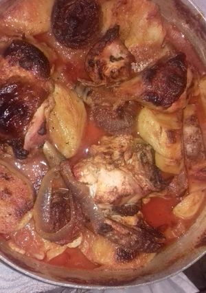 صورة لوصفة فرخة وبطاطس بالفرن