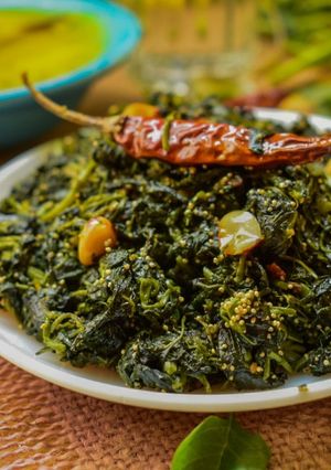 A picture of Green Amaranth Stir Fry.