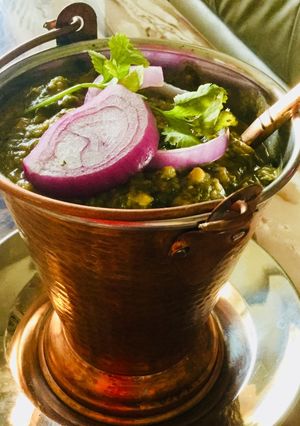 A picture of Chana daal palak.