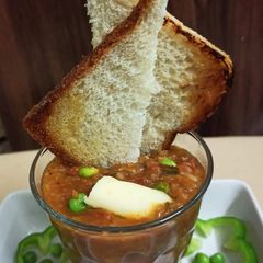 A picture of Crispy Slice Bread and Bhaji.