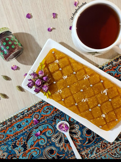 عکسی از دستور 🍀حلوای نارگیلی زعفرانی🍀