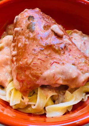 A picture of Baked Creamy Salsa Chicken 🐔.