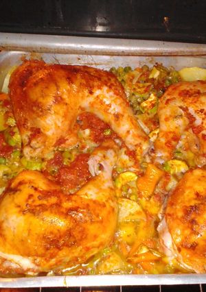 A picture of Chicken Thighs with Vegetables Casserole.