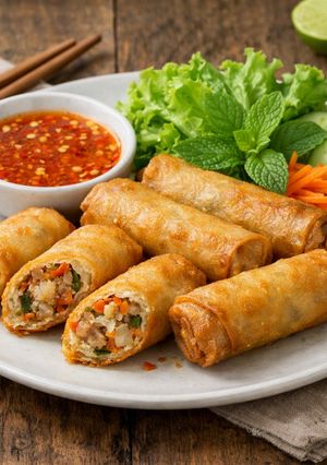 Une photo de Por Pia Tod — Rouleaux de printemps thaïlandais frits
