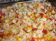 Una foto de arroz para acompañar pollo asado