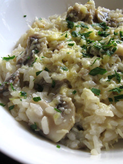 A picture of Mushroom Risotto – Rice Cooker Method.
