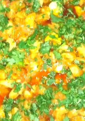 A picture of Villege style fry arvi #Cookpadsehri.