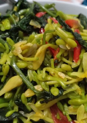 Foto resep Tumis kangkung bunga pepaya